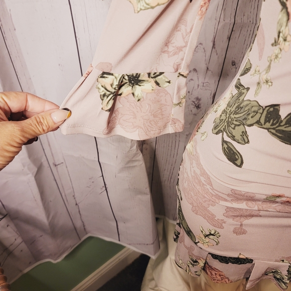 BCBG Surplice Rose Printed Mini Dress - Picture 12 of 12